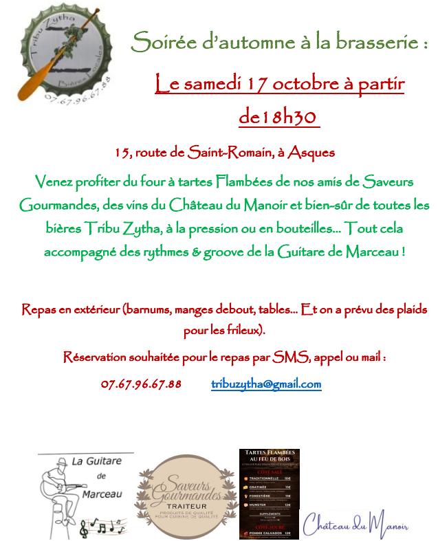 Soirée d'automne à la brasserie Tribu Zytha