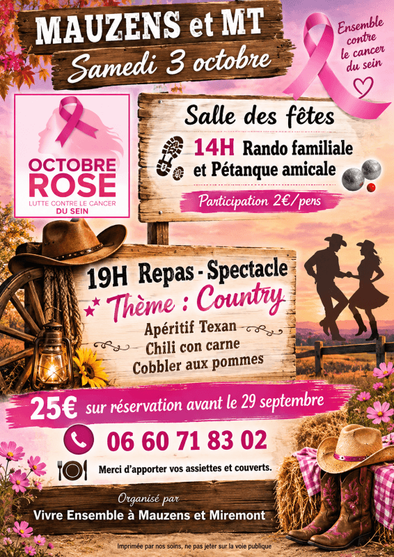 Journée Octobre Rose à Mauzens et Miremont