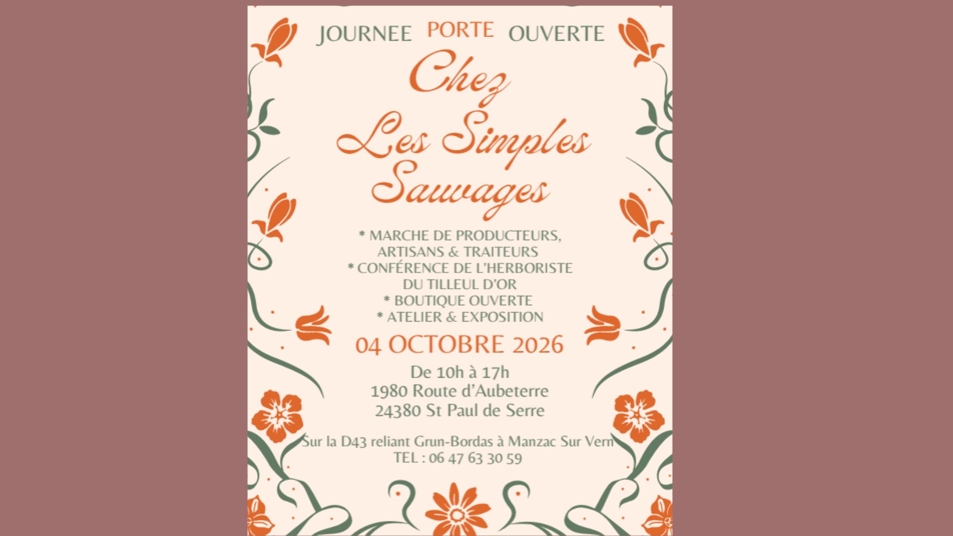 Les simples sauvages, journée porte ouverte