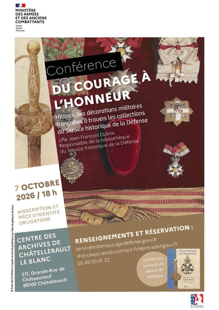 Du courage à l'honneur. Histoire des décorations militaires françaises à travers les collection du Service historique de la Défense — visuel événement