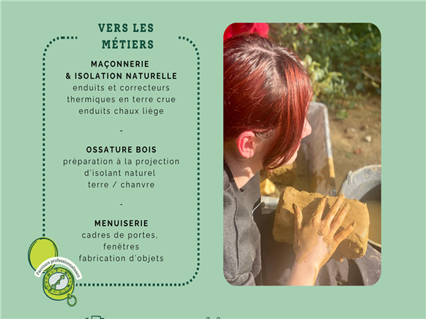 Affiche ou photo : Stage professionnalisant Métiers Bois et Terre