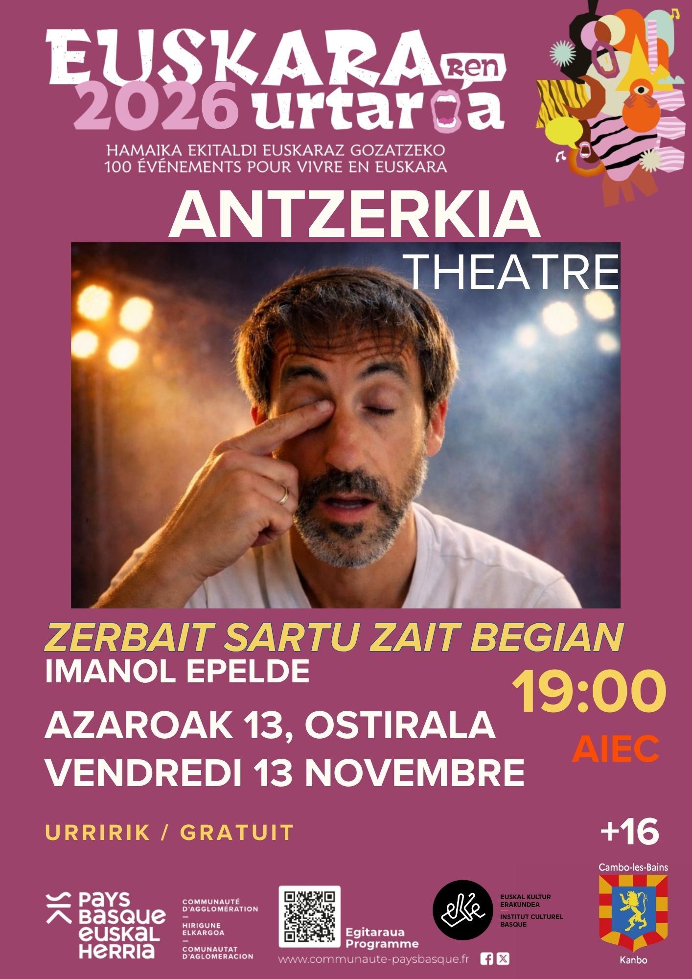 Théâtre "zerbait sartu zait begian" - Imanol Epelde