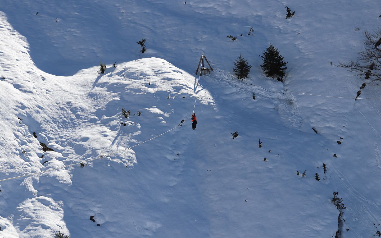 Grandes Tyroliennes l'Hiver
