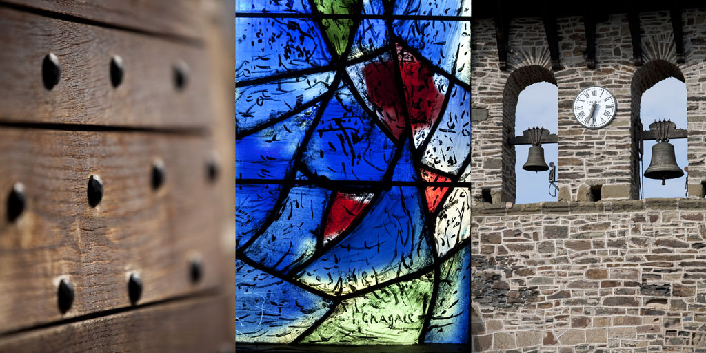 Chapelle du Saillant avec vitraux de Marc Chagall