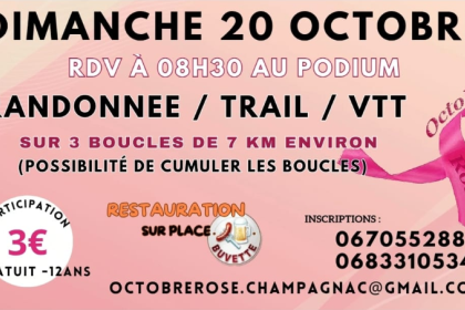 Octobre rose : randonnée / trail / VTT