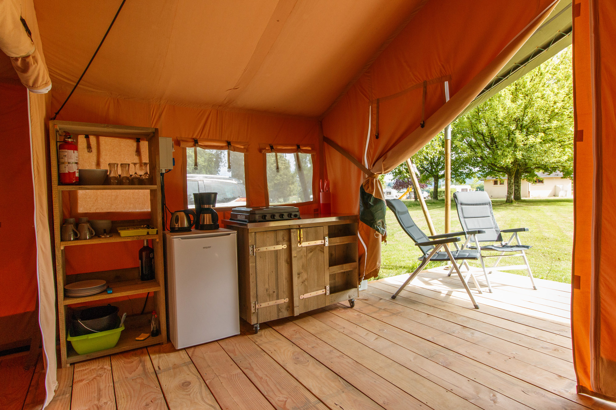 Tente safari 'Papillon' - Camping Dun le Palestel