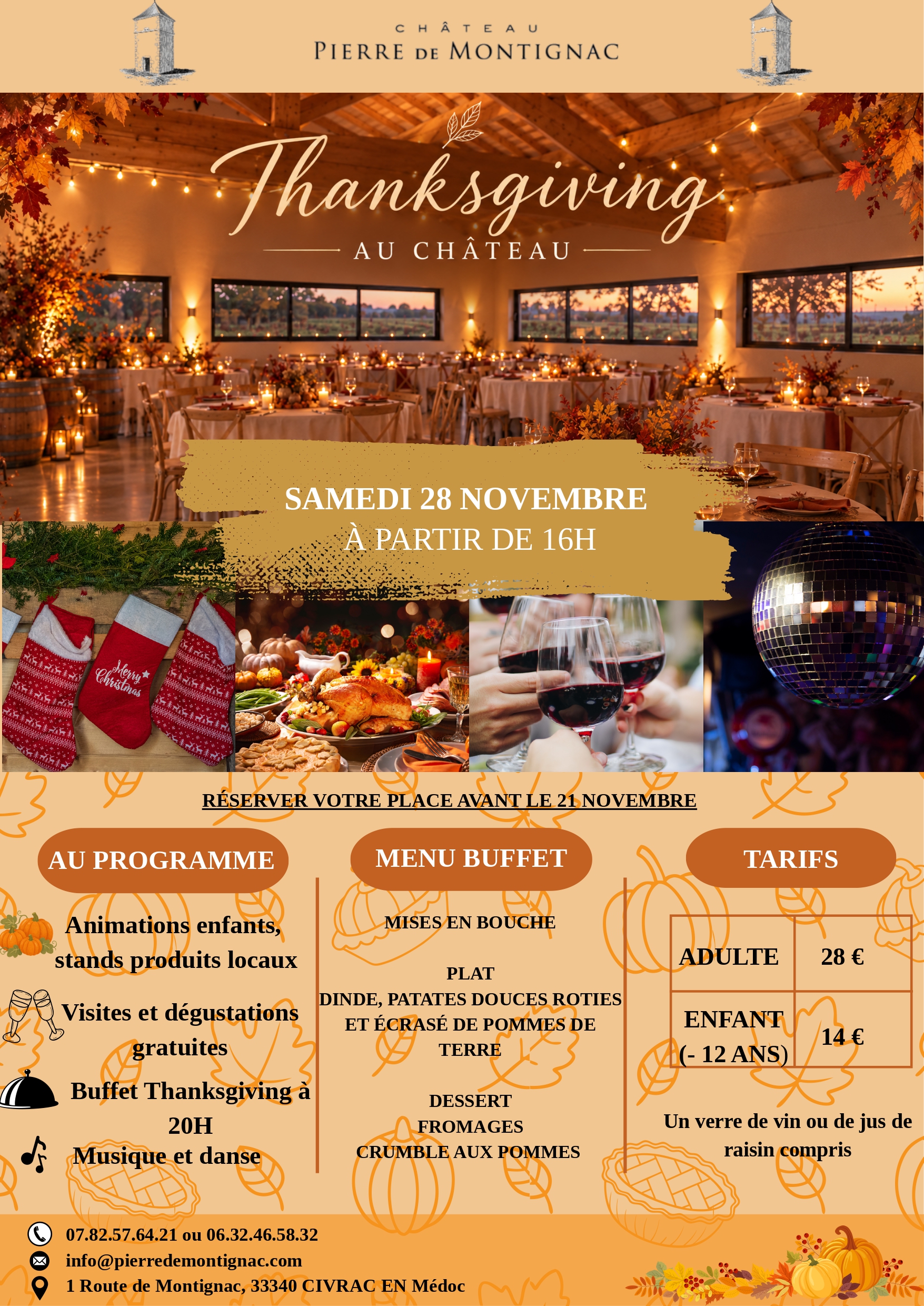 Soirée Thanksgiving au Château Pierre de Montignac
