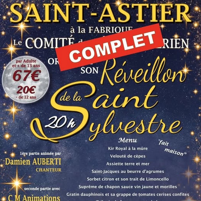 Réveillon de la Saint-Sylvestre - COMPLET