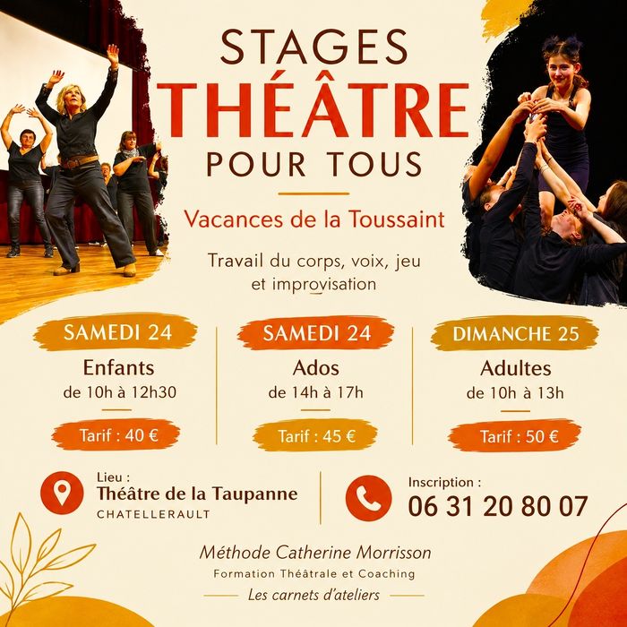 Stages de théâtre vacances Toussaint