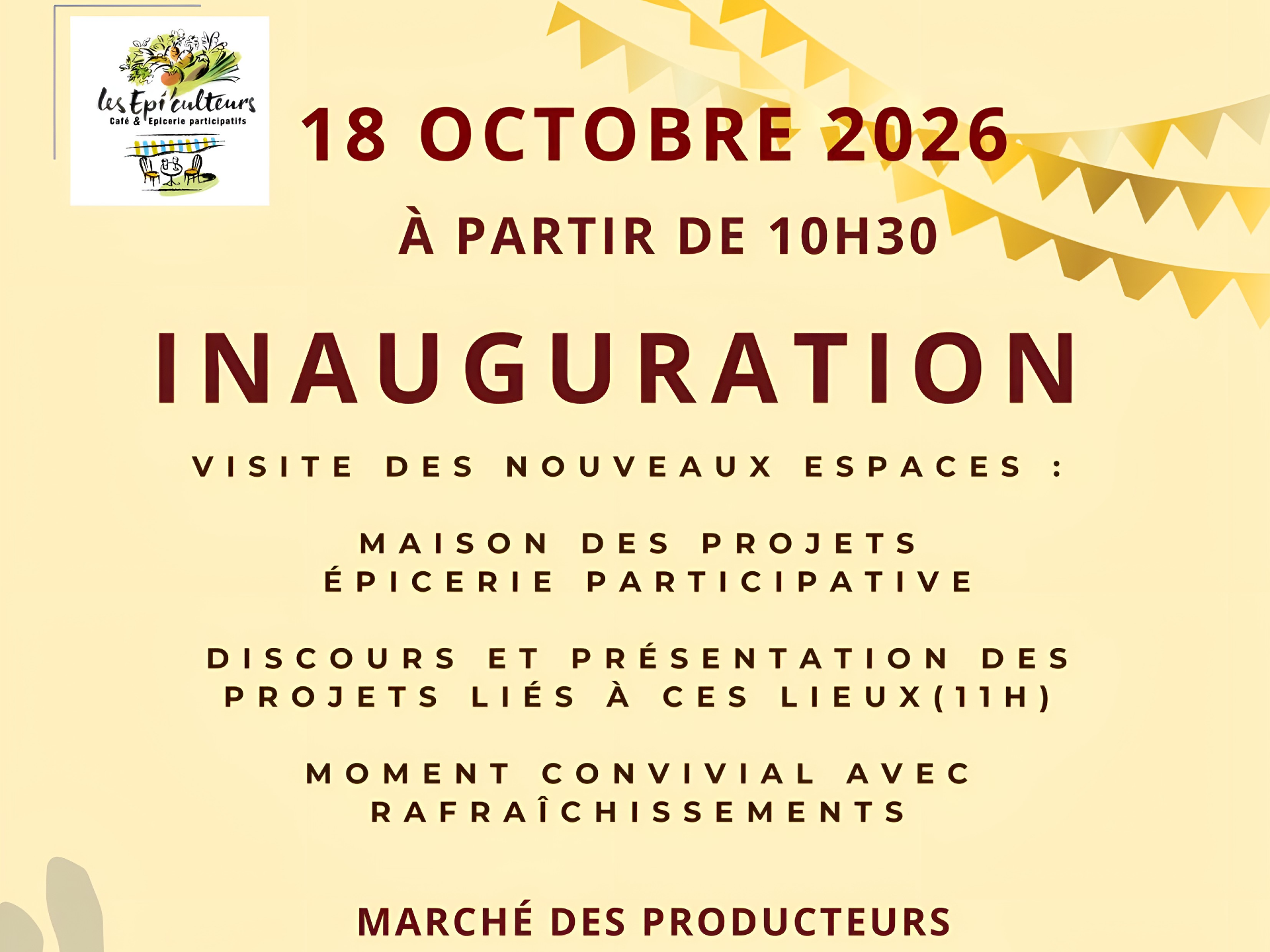 Inauguration des bâtiments : maison des projets et épicerie participative