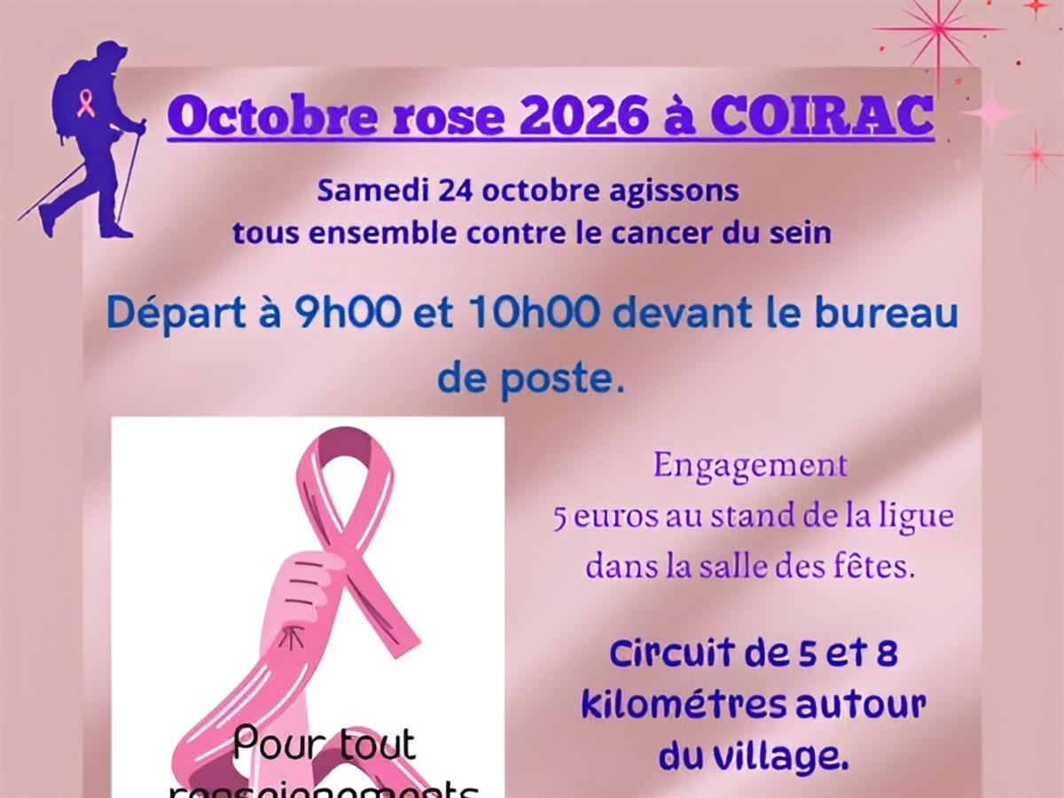 Affiche ou photo : Marche solidaire octobre rose à Coirac
