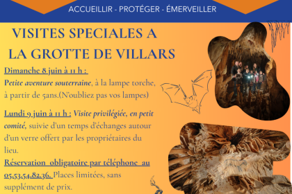 Visites spéciales à la grotte de Villars : La petite aventure souterraine