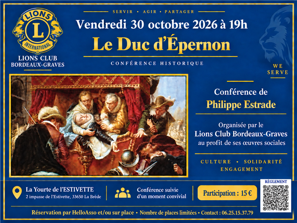Affiche ou photo : Conférence Le Duc d'Epernon