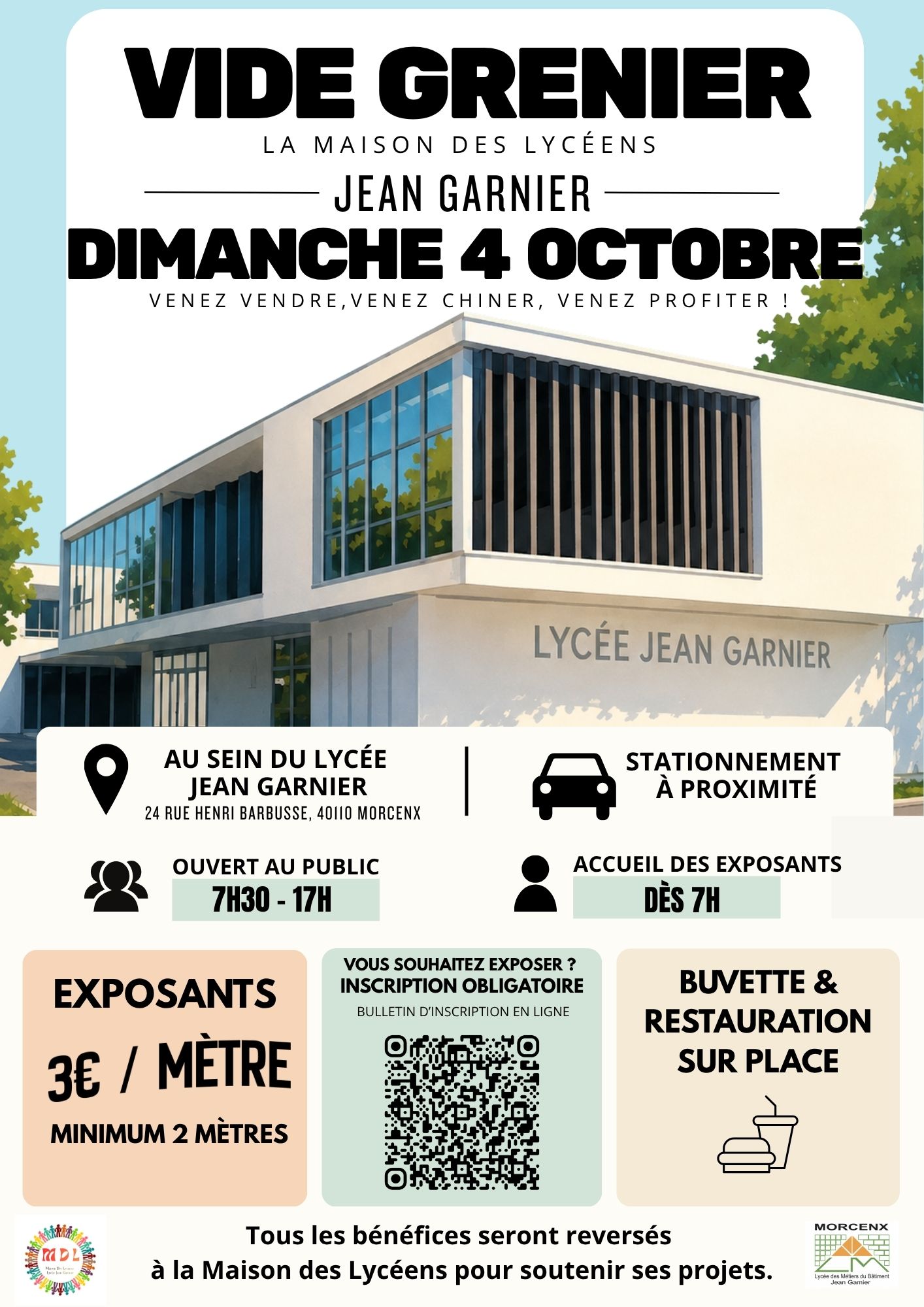 Vide greniers - Lycée professionnel des métiers du bâtiment Jean Garnier