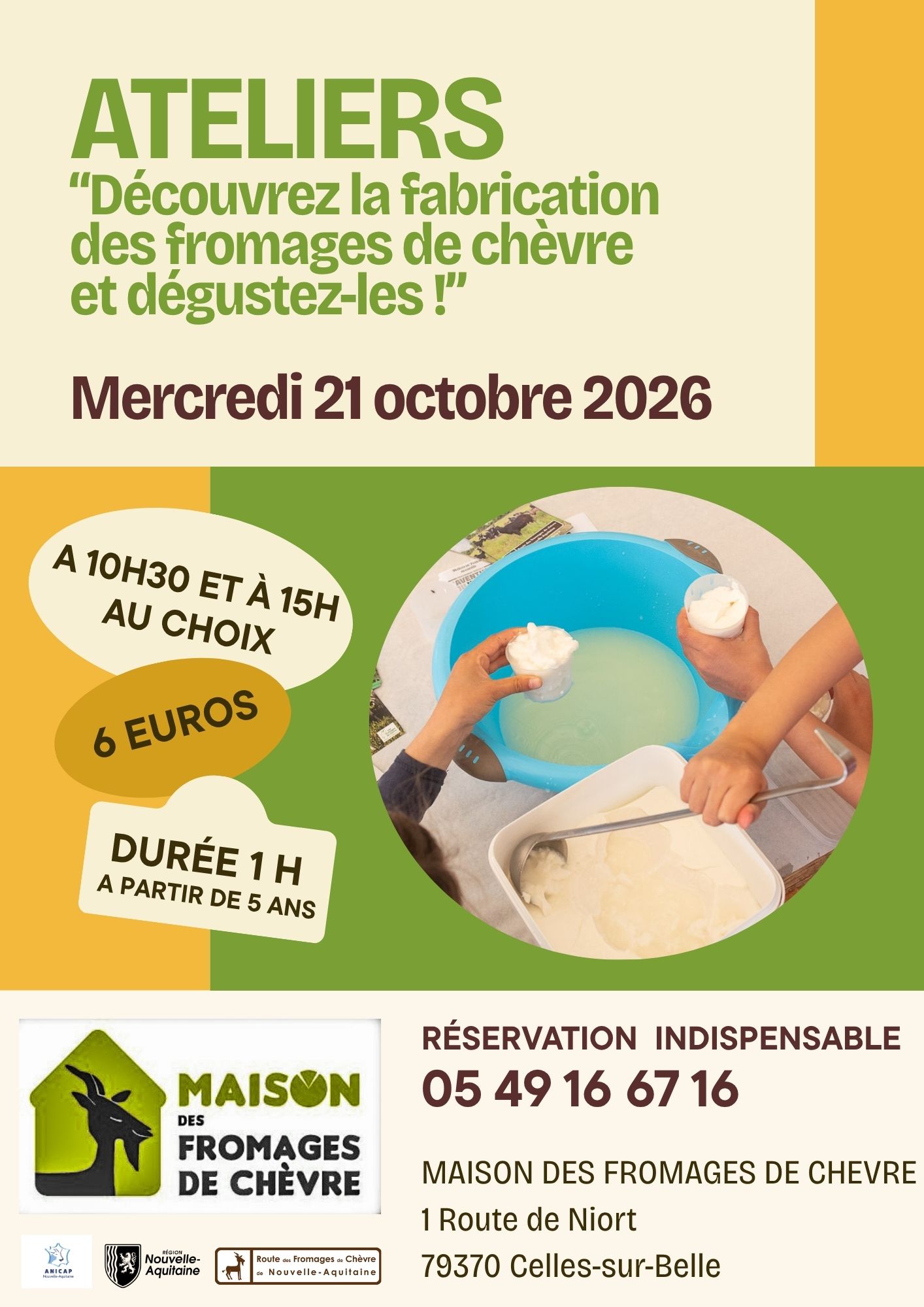 Atelier fabrication et dégustation de fromages de chèvre