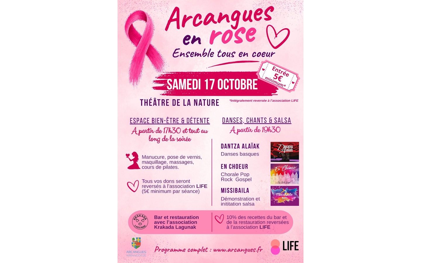 Arcangues en rose : ensemble tous en coeurs