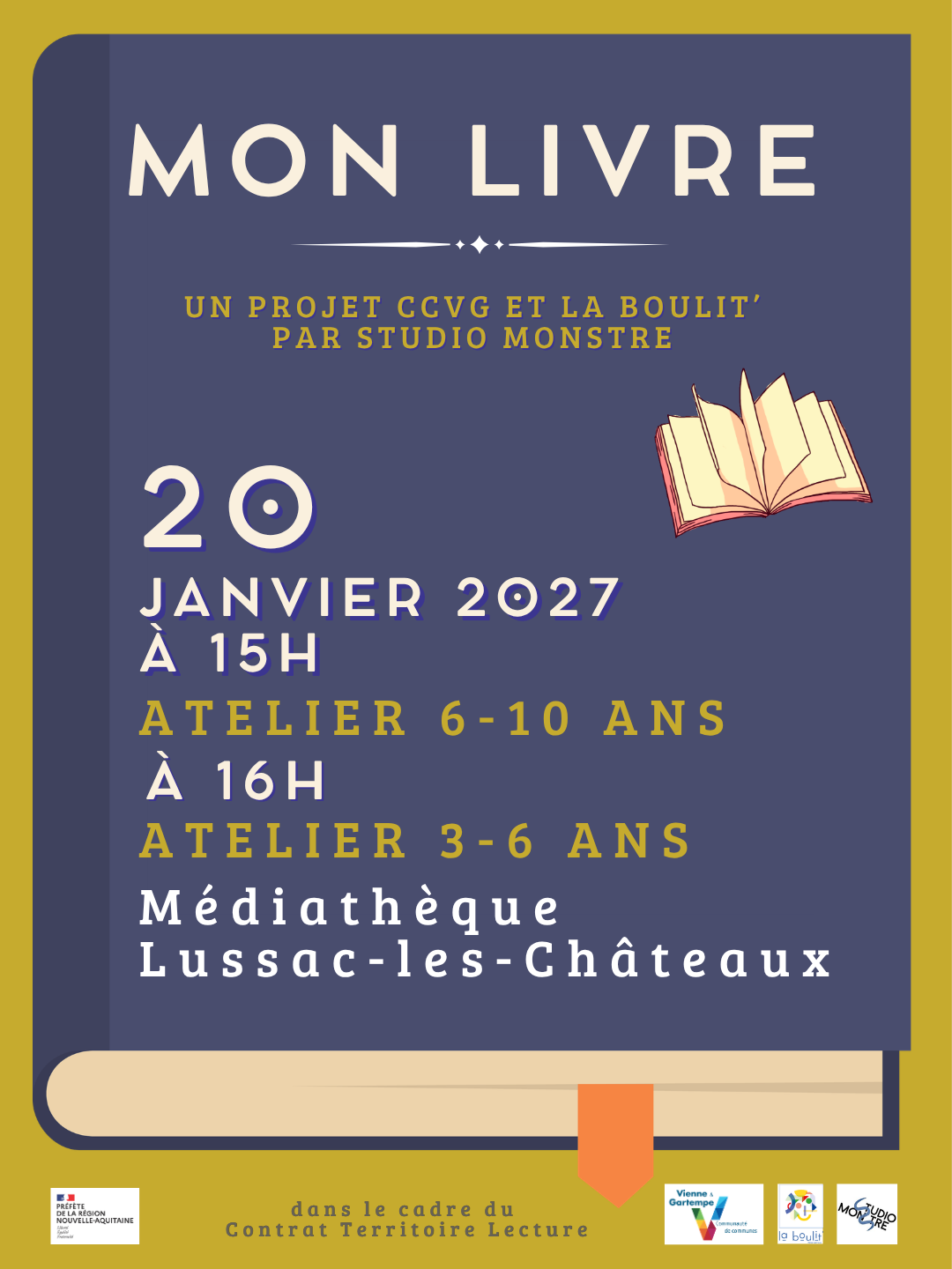 Mon livre : un parcours entre ateliers et spectacle pour les 3-10 ans