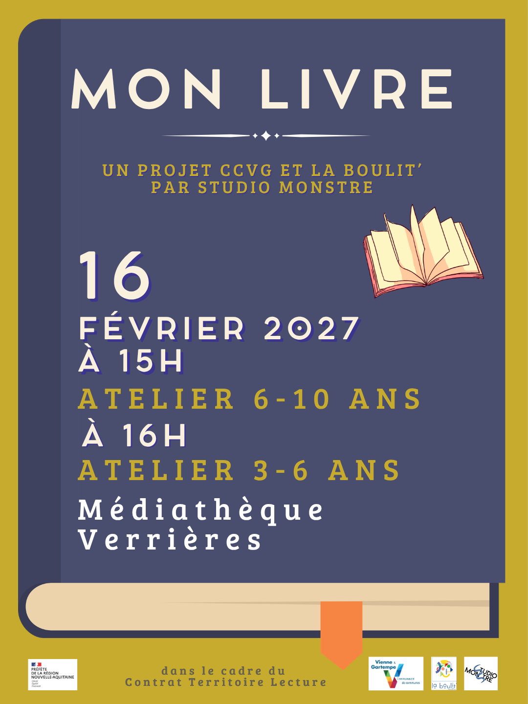Mon livre : un parcours entre ateliers et spectacle pour le 3-10 ans
