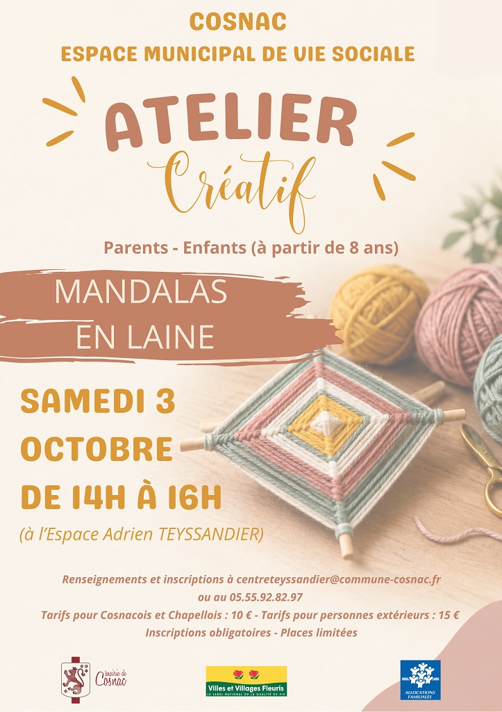 Atelier créatif : mandala en laine