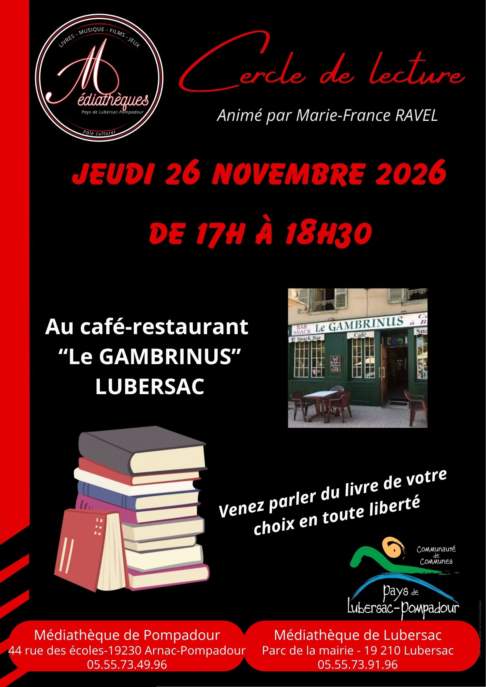Cercle de lecture au Café Cosy