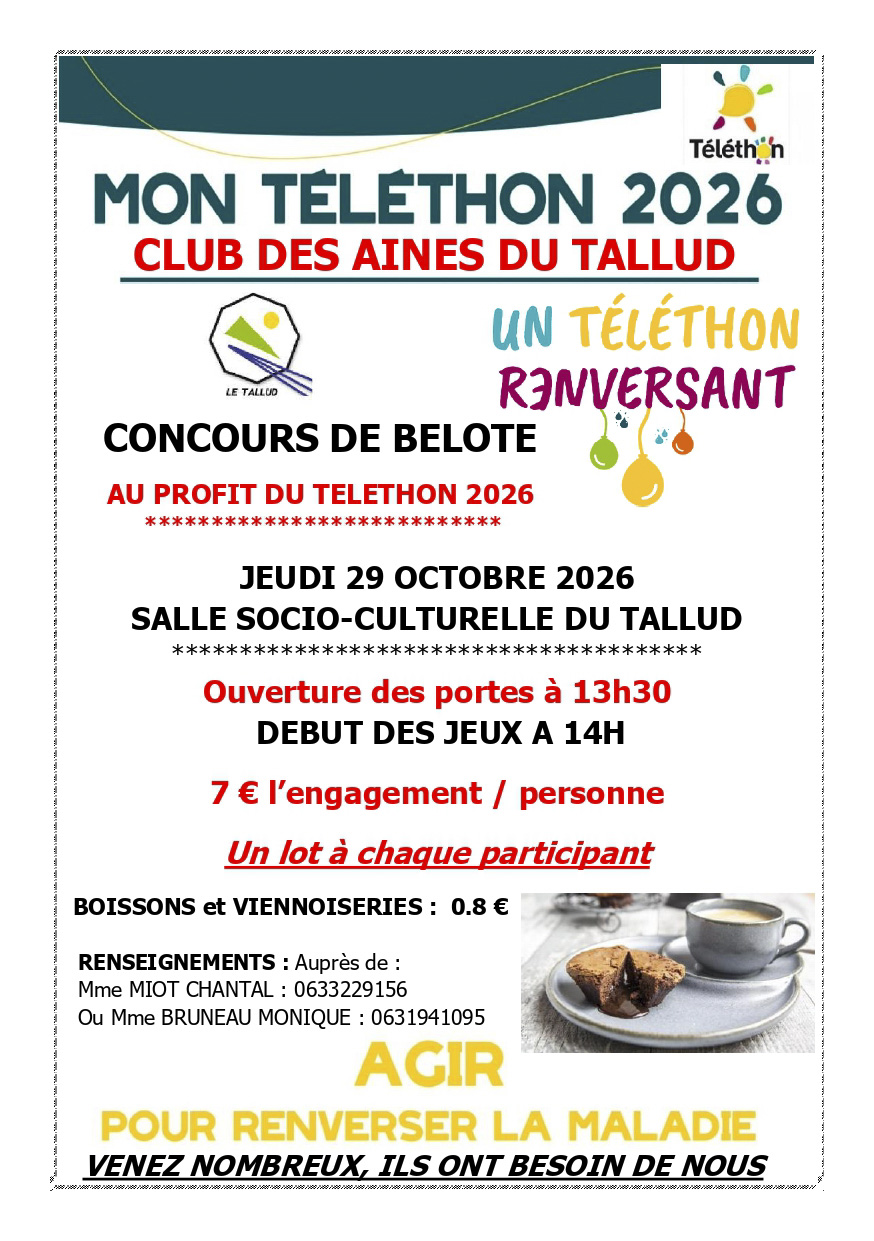 Concours de belote au profit du Téléthon