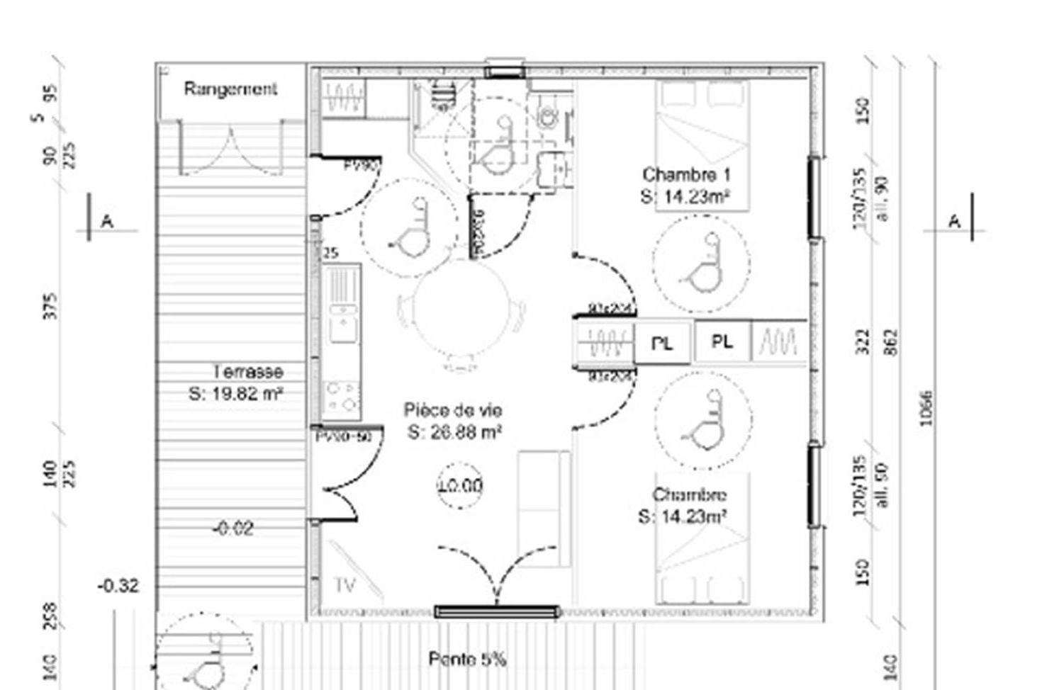 Village de maisons en bois accessible PMR