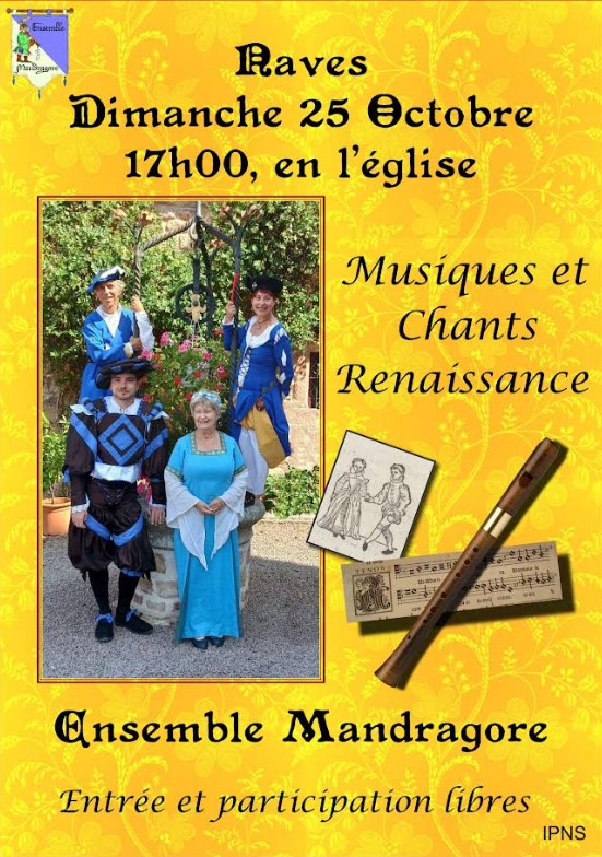 Concert musiques et chants de la Renaissance par Ensemble Mandragor