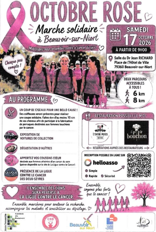 Octobre rose à Beauvoir-Sur-Niort