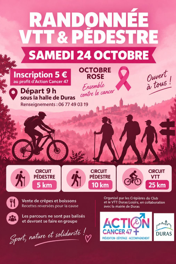 Randonnée pédestre et VTT "octobre rose"