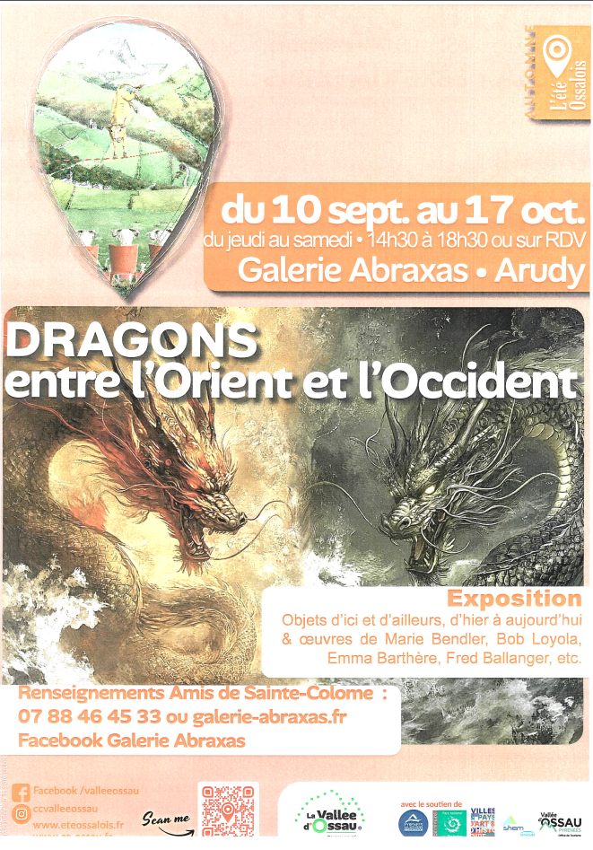 Événement : Exposition : Dragons, entre l'Orient & l'Occident - Emma Barthère, Marie Bendler et Bob Loyola