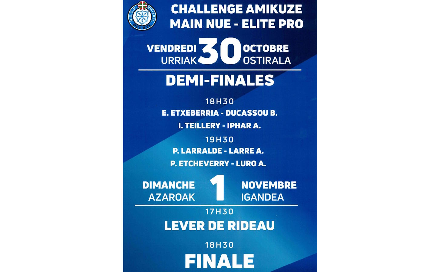 Challenge Amikuze - Pelote à main nue : Demi-finale