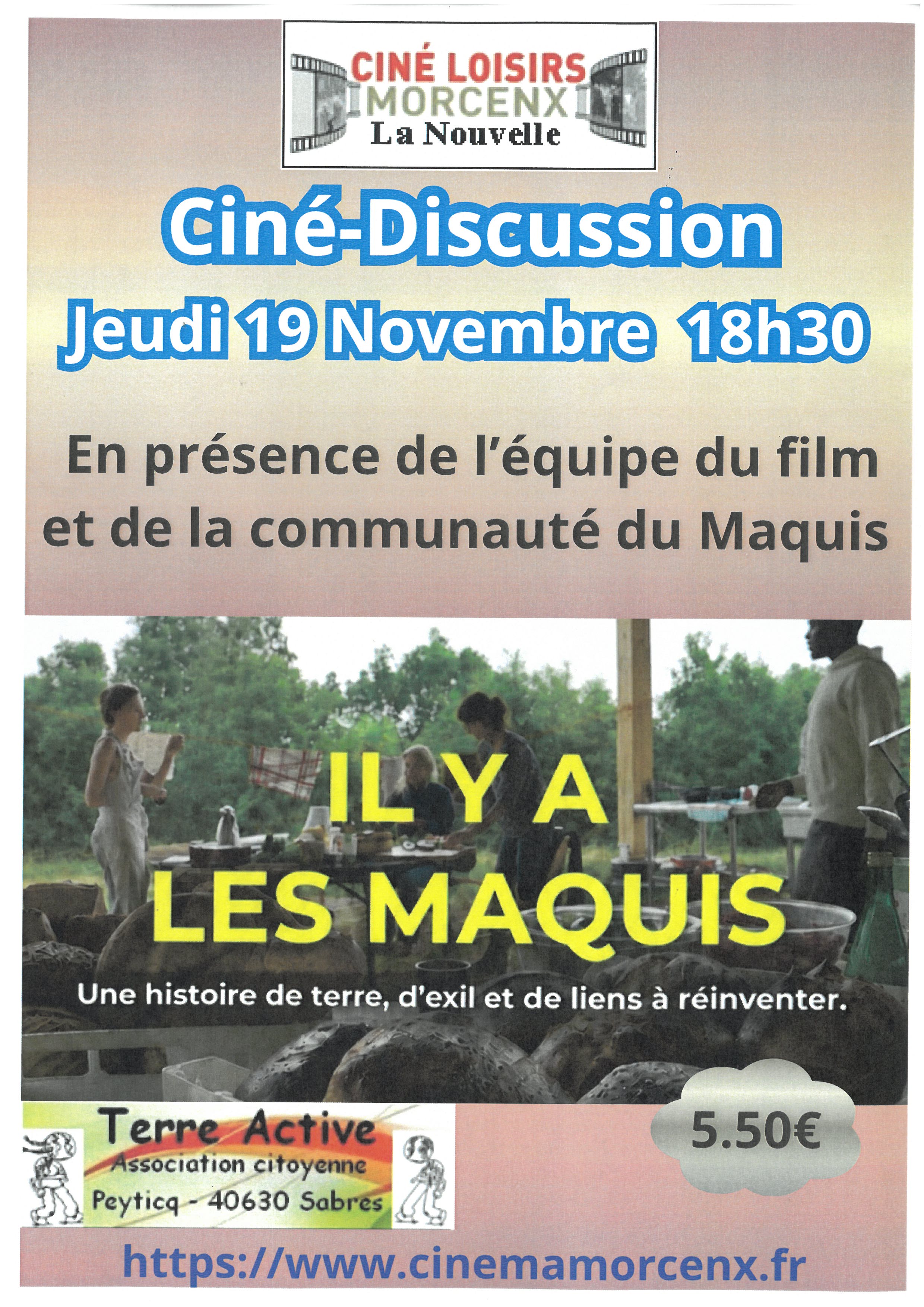 Ciné-Discussion - Documentaire" Il y a les maquis"