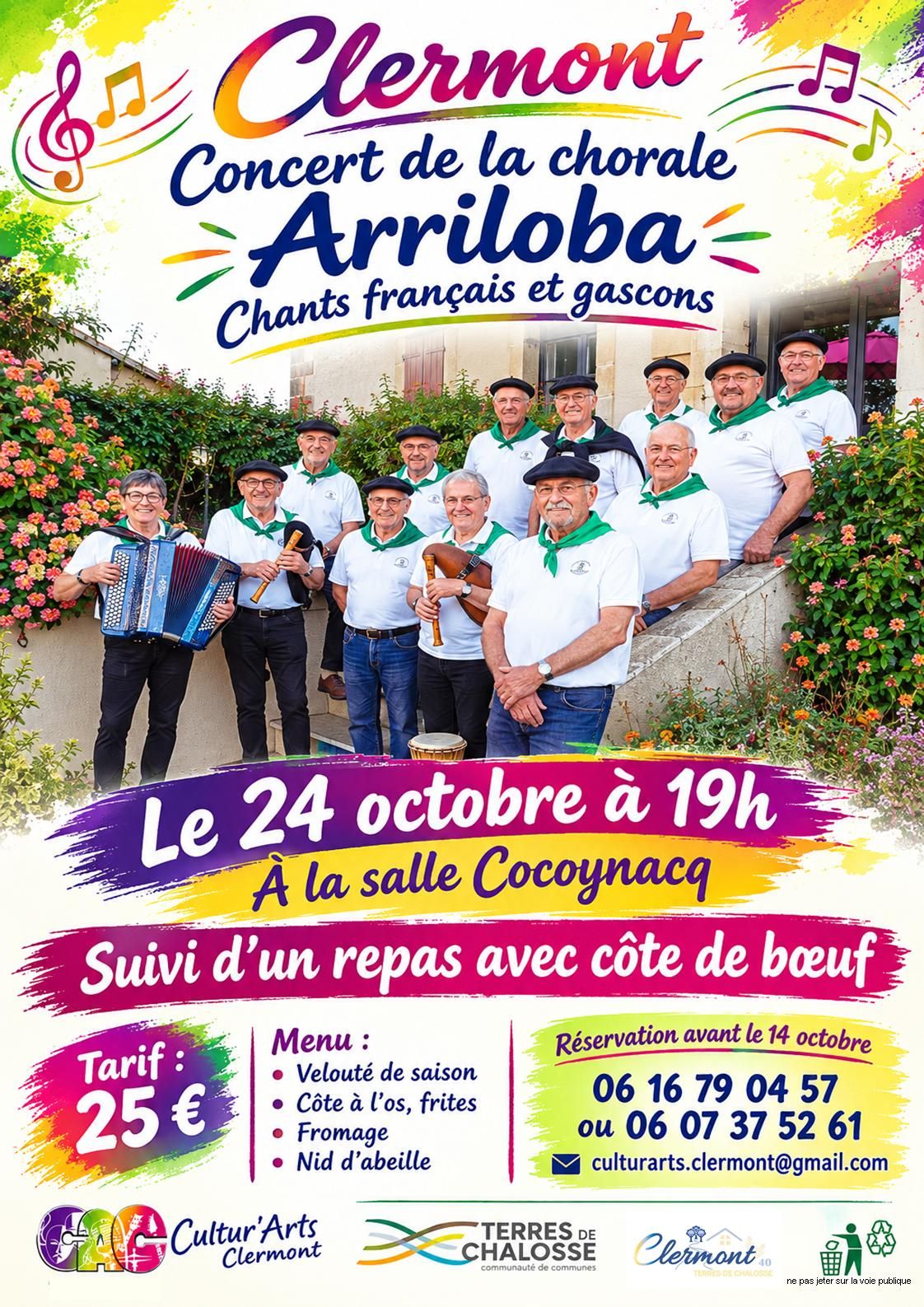 Concert chorale Arriloba et repas côte de boeuf