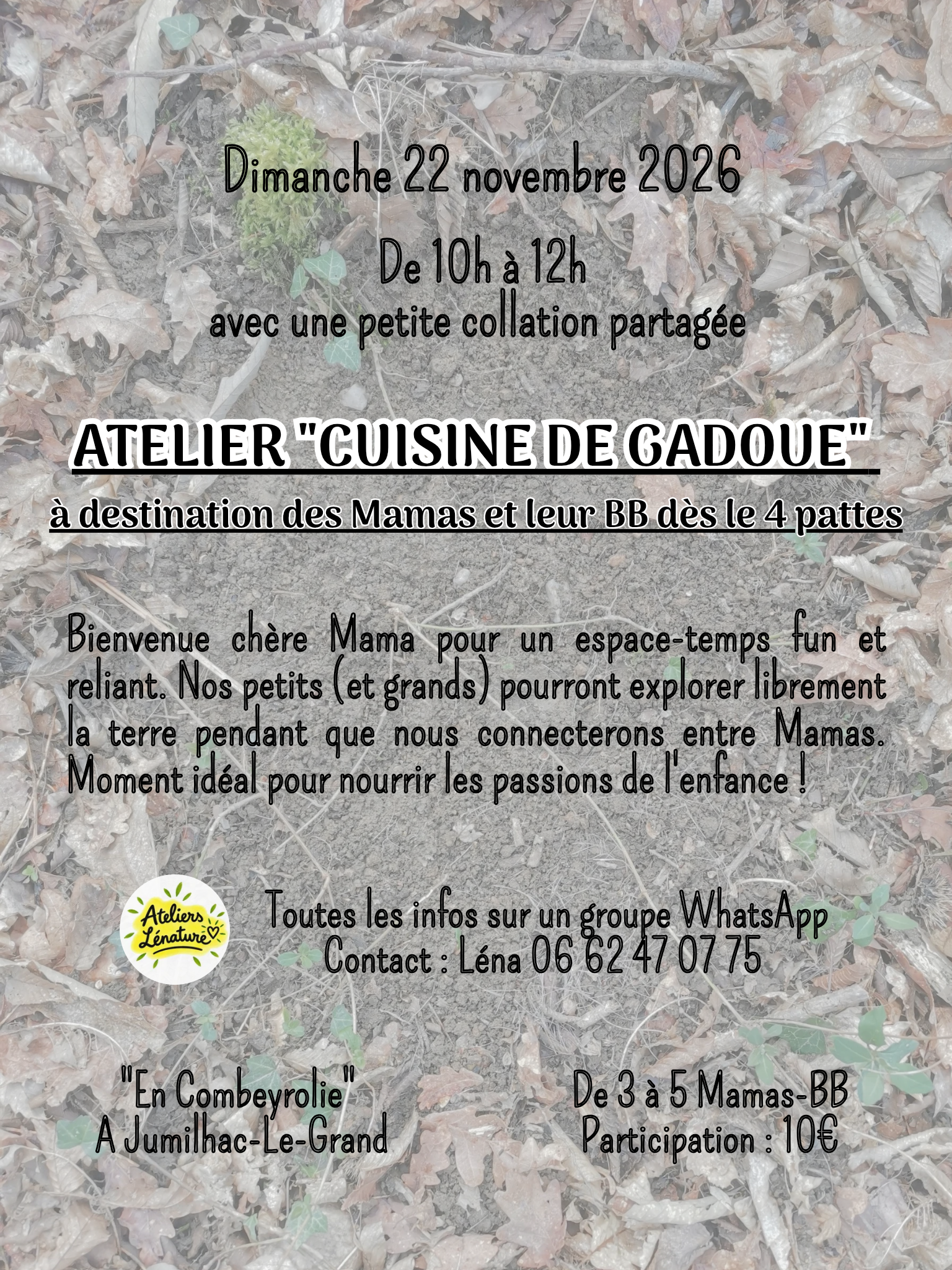Atelier "cuisine de gadoue" — Jumilhac-le-Grand
