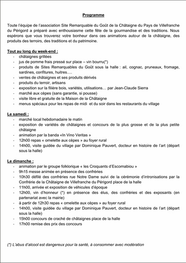 Rencontre de la châtaigne et des Saveurs