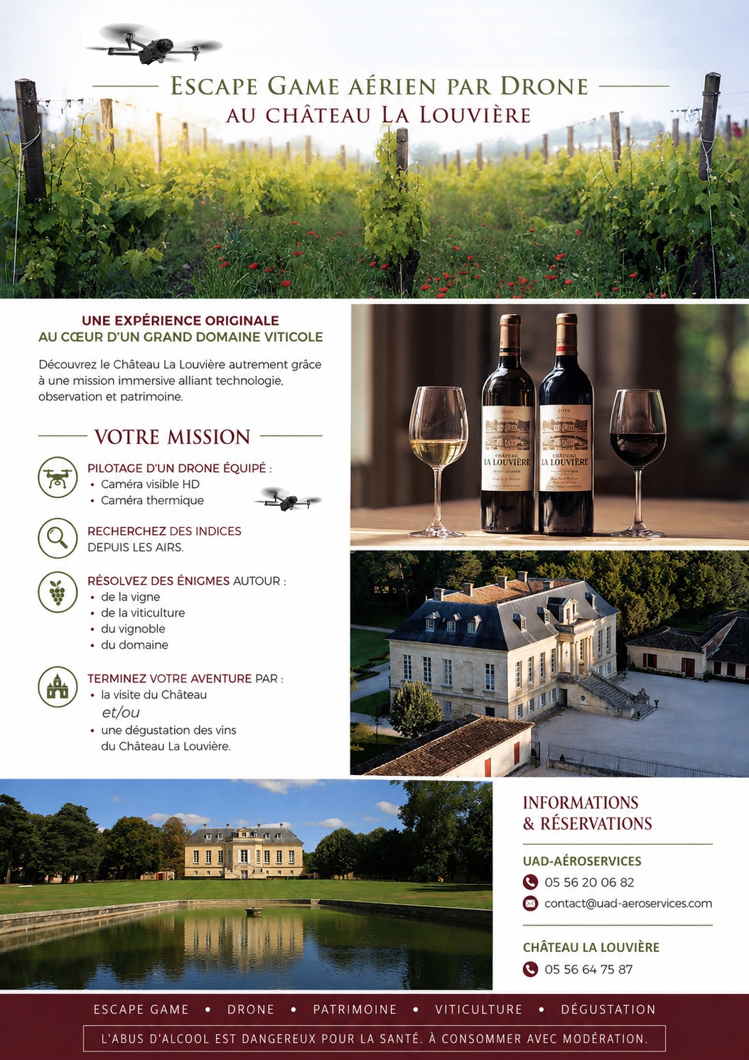 Affiche ou photo : Escape game par drone au Château La Louvière