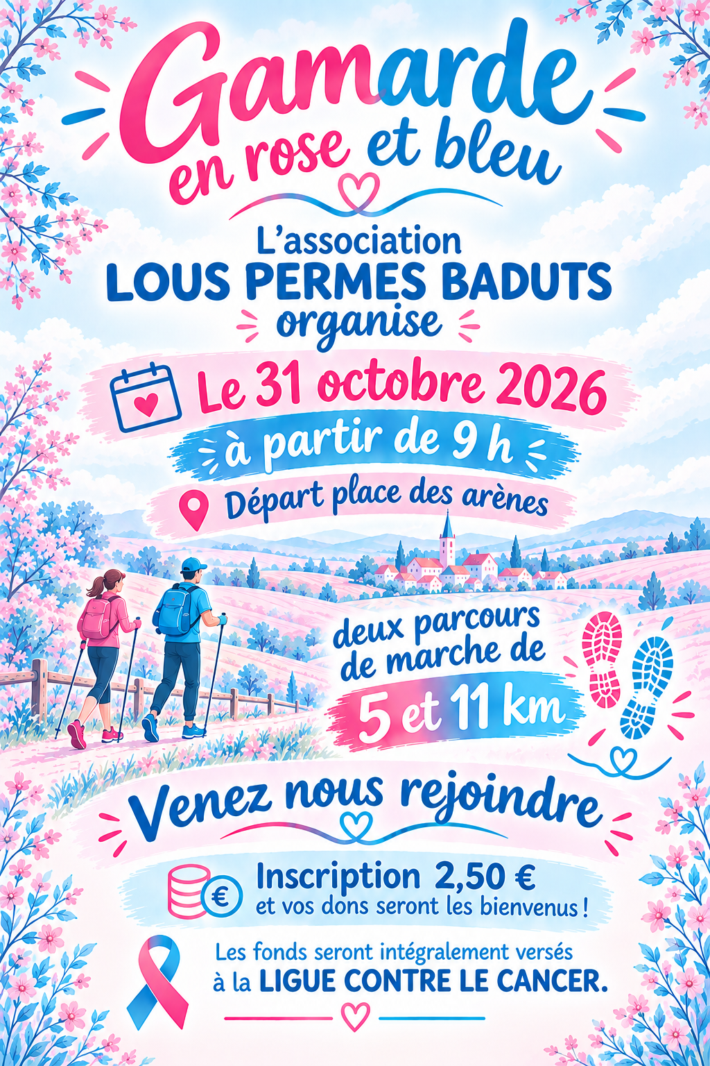 Marches pour Octobre rose et Novembre bleu à Gamarde