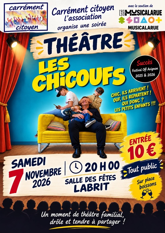 THÉÂTRE : LES CHICOUFS à la Salle des Fêtes