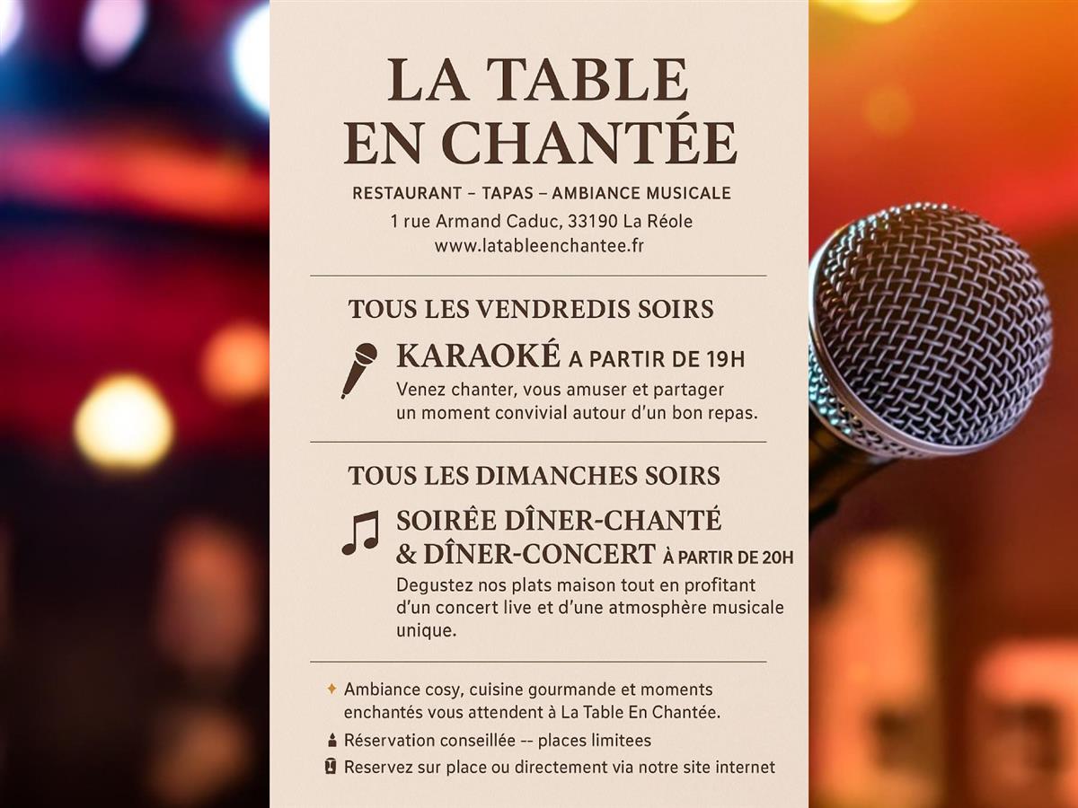 Affiche ou photo : Soirée karaoké