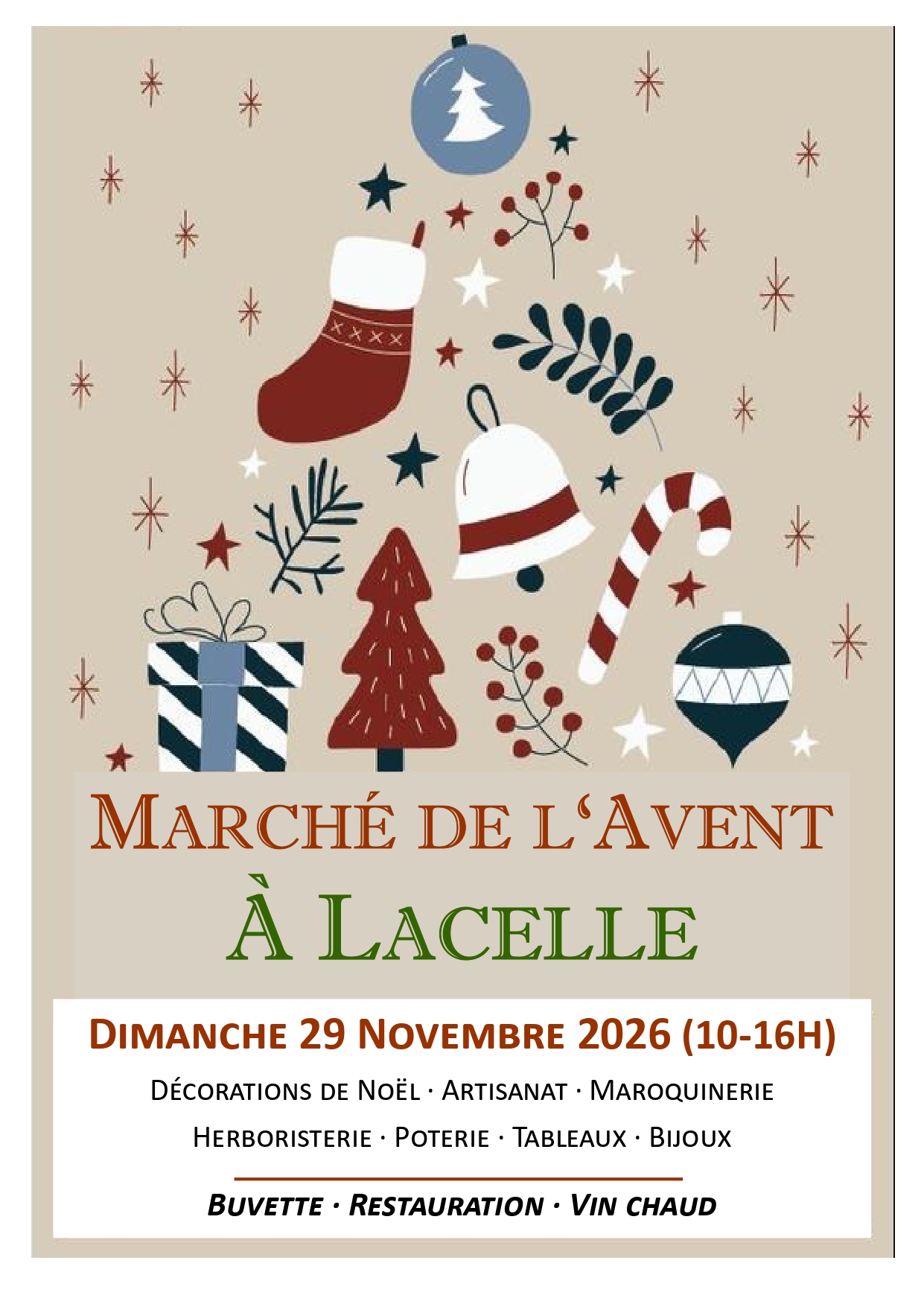 Affiche de Marché de l'Avent de Lacelle