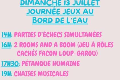Journée jeux au bord de l'eau 