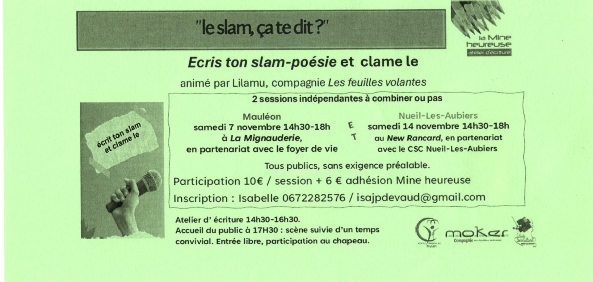 Scène Slam' Poésie, ça te dit ?