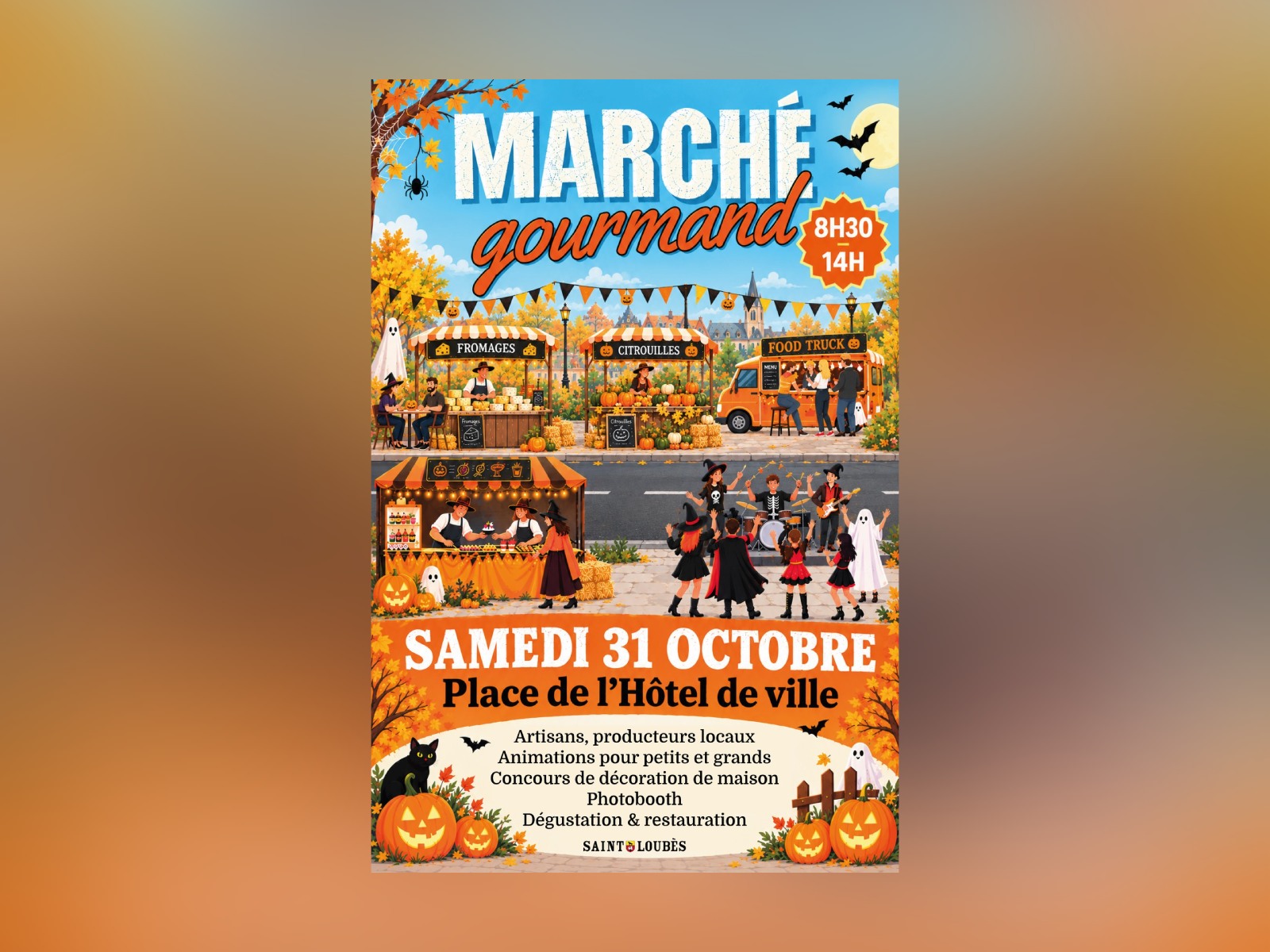 Marché gourmand de Saint-Loubès à l'occasion d'Halloween