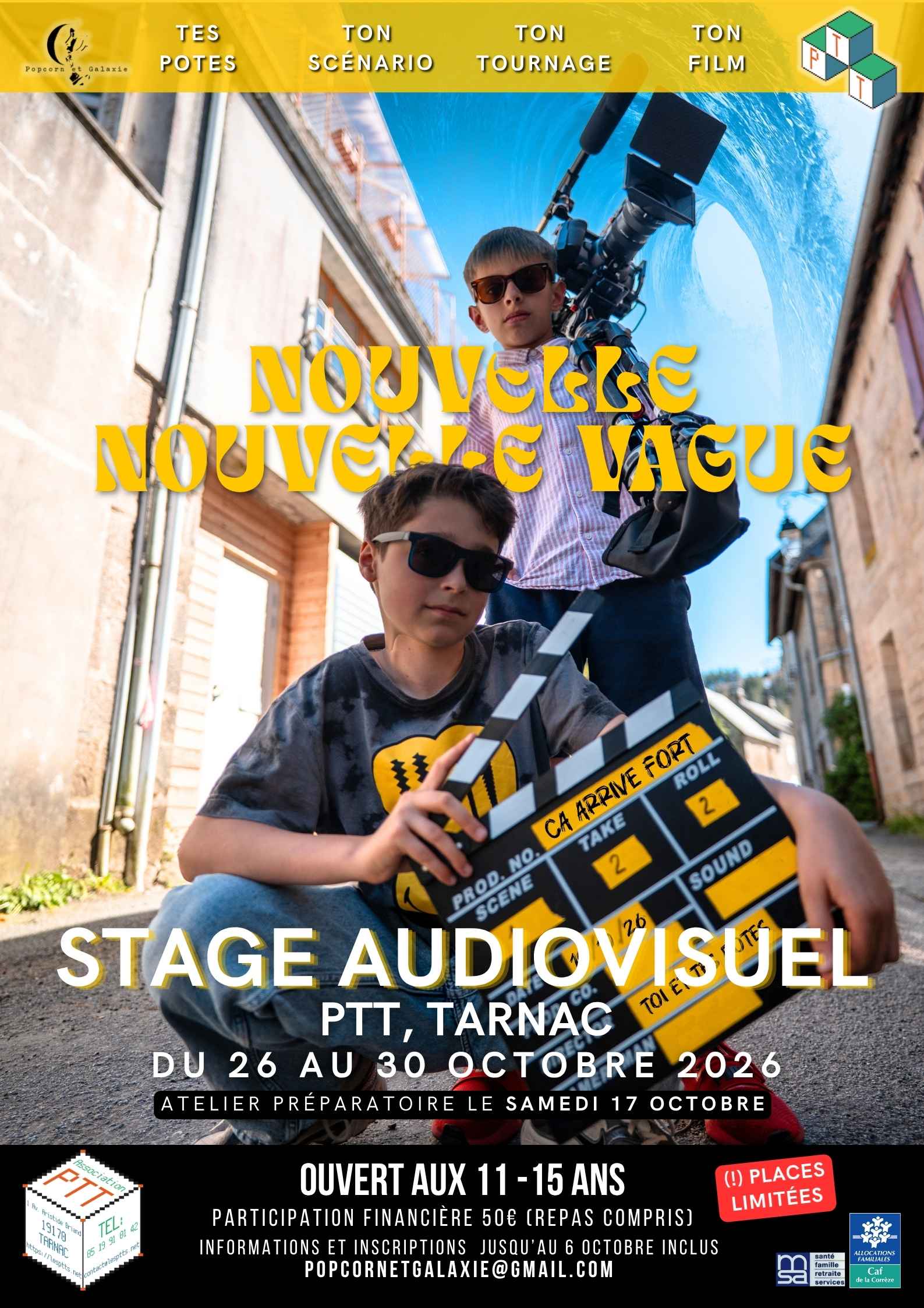 Stage audio-visuel pour les 11-15 ans : réaliser un court métrage