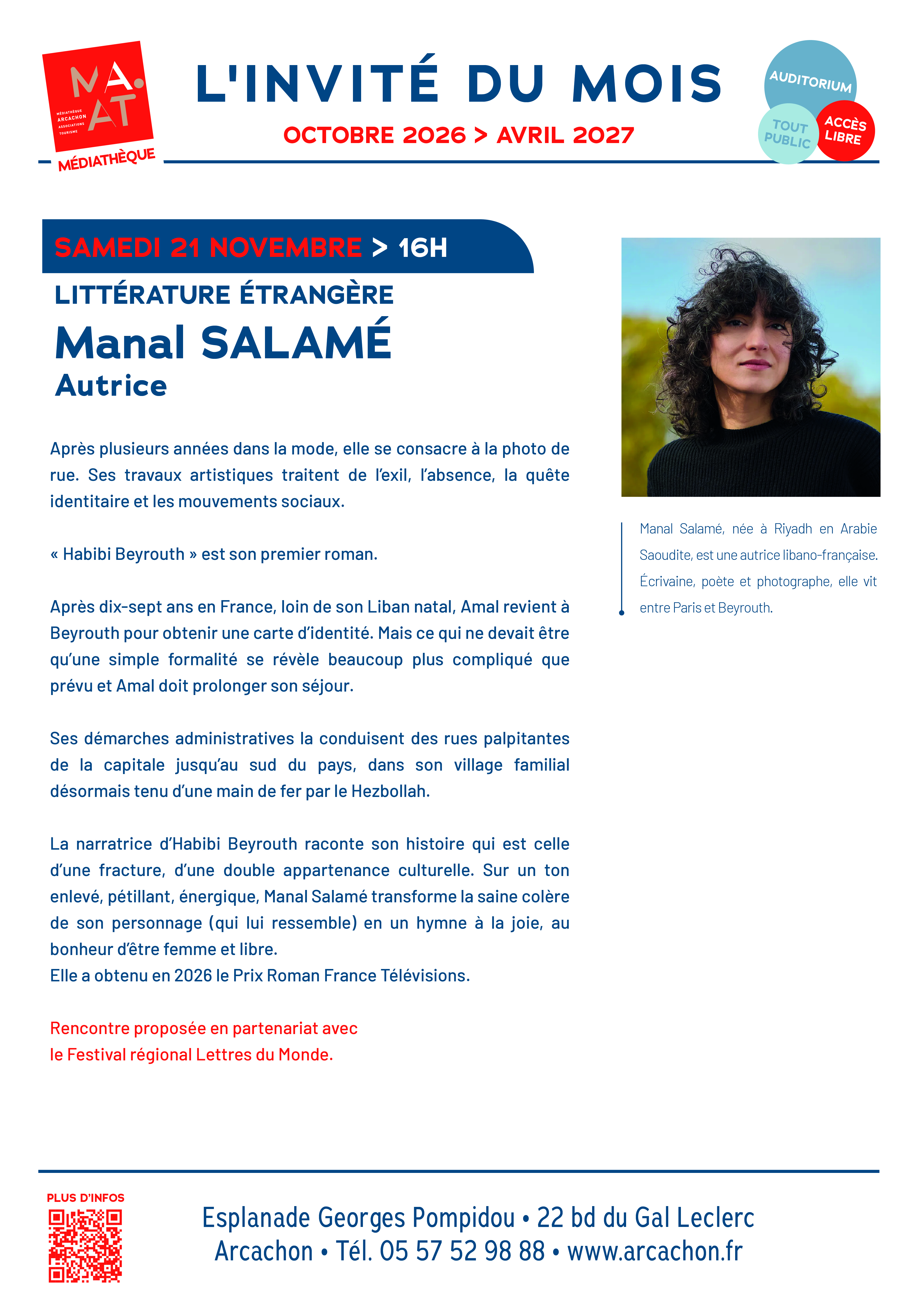 L&rsquo;invité du mois : Manal Salamé