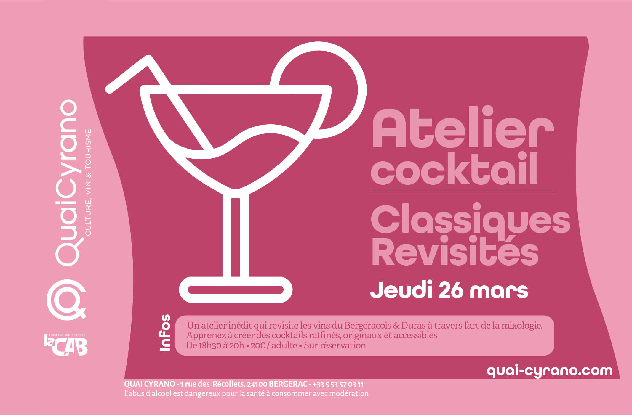 Atelier cocktail | Bergerac Blanc Sec : Classiques revisités