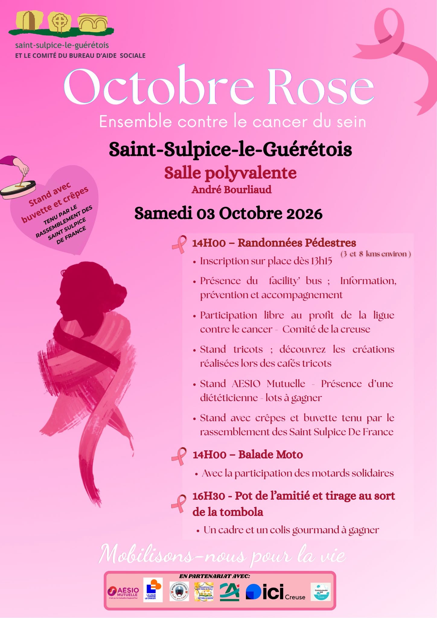 Octobre Rose à Saint Sulpice le Guérétois