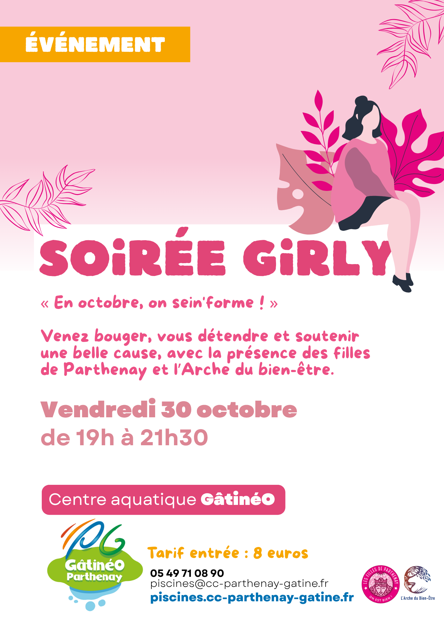 Octobre rose à la piscine - Soirée Girly
