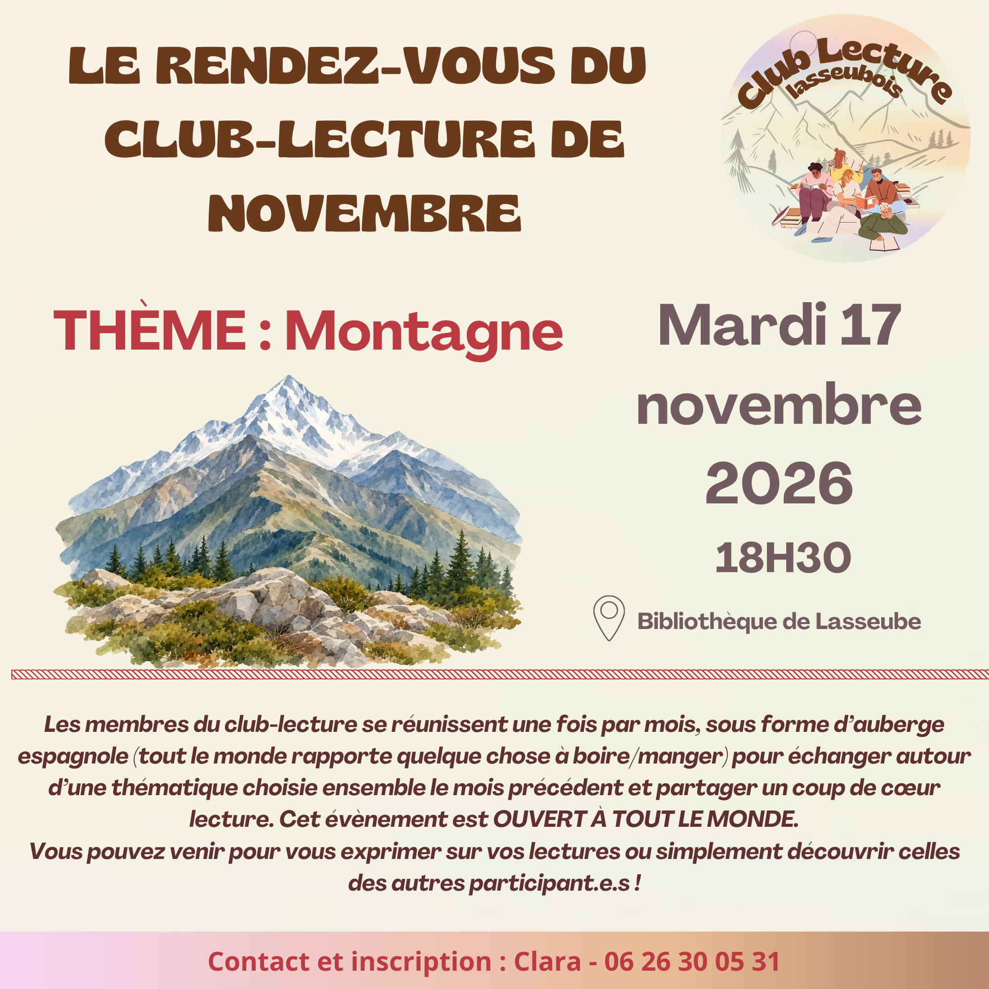 Le rendez-vous du club lecture