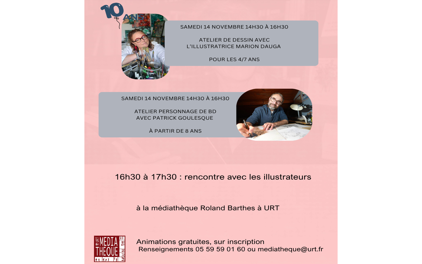 Atelier de dessin et personnage de BD